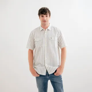 【Arnold Palmer 雨傘】男裝-直條紋短袖襯衫(白色)