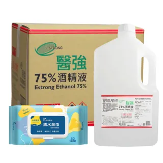 【醫強】75%酒精液 6桶組+醫強500ml 1瓶(4000ml/桶+500ml/瓶)