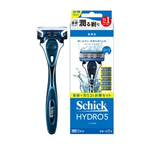 【Schick 舒適牌】水次元5刮鬍刀 超值組合包(1刀把5刀片)