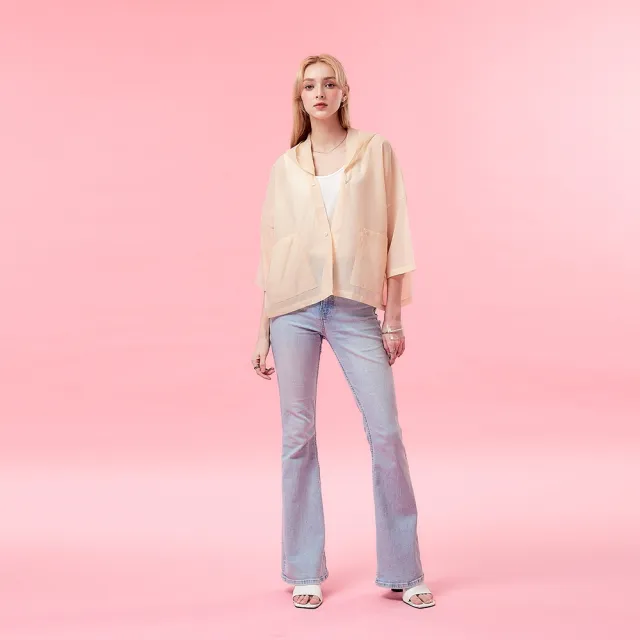 【ICHE 衣哲】Cop.Copine法式寬鬆連帽七分袖上衣外套