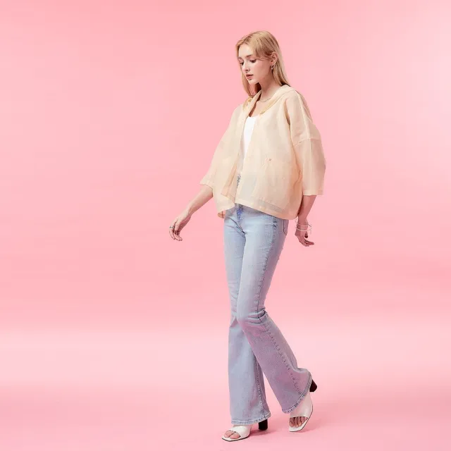 【ICHE 衣哲】Cop.Copine法式寬鬆連帽七分袖上衣外套