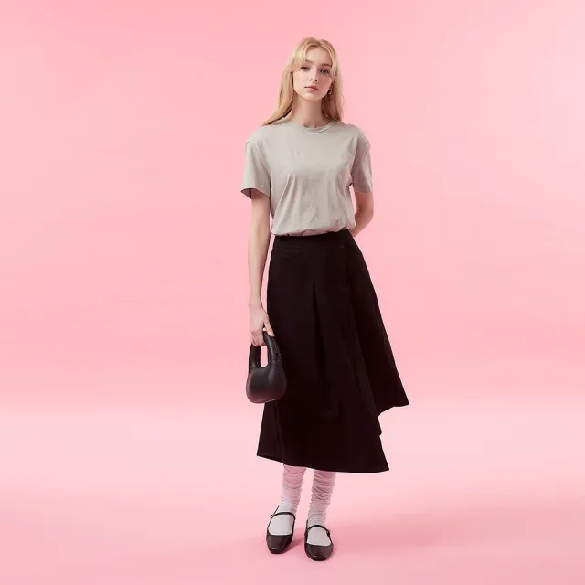 【ICHE 衣哲】Cop.Copine法式假兩件3D立體剪裁異素材拼接不規則造型洋裝