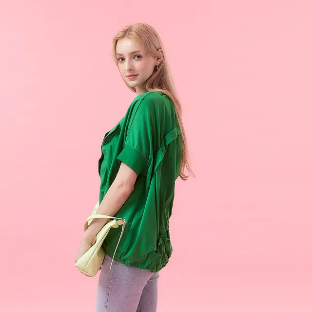 【ICHE 衣哲】Cop.Copine法式設計款手工拼接不規則輪廓造型上衣