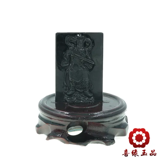 【喜緣玉品】天然翡翠玉石 烏雞翡翠 四大天王 增長天王 風水擺設 擺件(直)