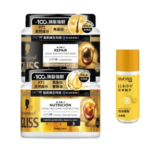 【Schwarzkopf 施華蔻】2入組 Gliss髮肌煥生髮膜 全新升級400ml(精油深度滋養/蛋白深層修護)