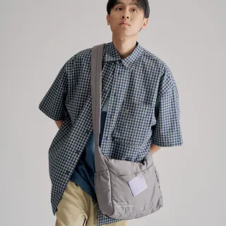 【plain-me】男女款 clip by clip OVERSIZE格紋短袖襯衫 PLN3362-251(外搭 短袖上衣 格子襯衫)