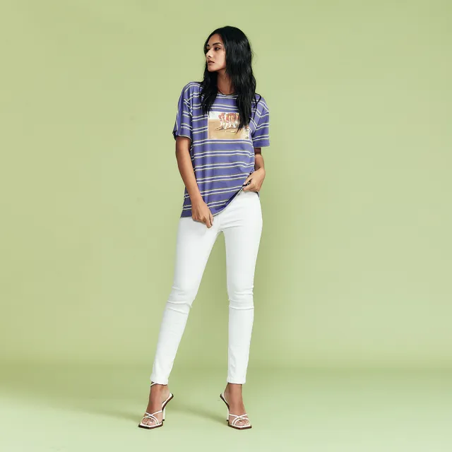 【ICHE 衣哲】Cop.Copine 法式休閒．條紋印花造型T恤上衣