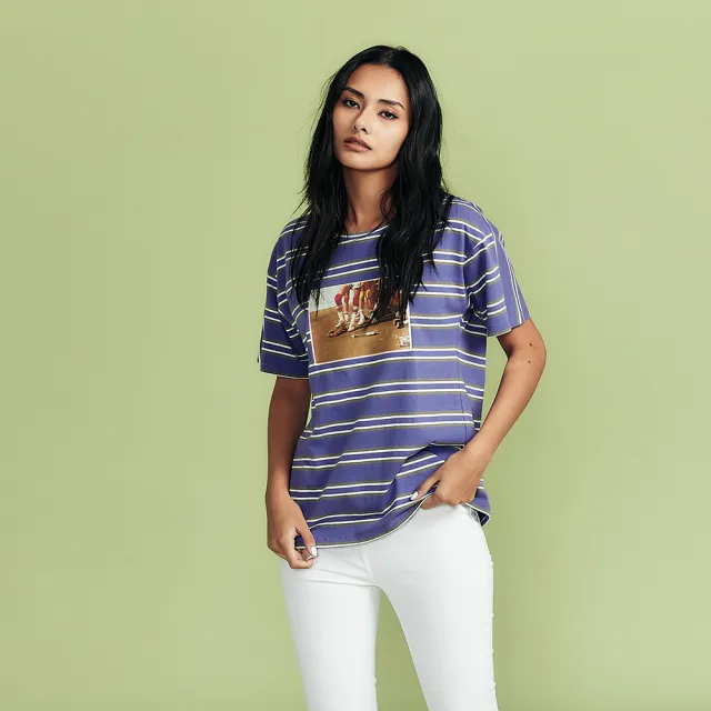 【ICHE 衣哲】Cop.Copine 法式休閒．條紋印花造型T恤上衣