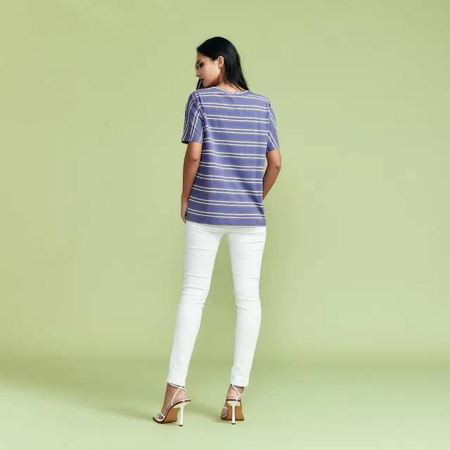 【ICHE 衣哲】Cop.Copine 法式休閒．條紋印花造型T恤上衣