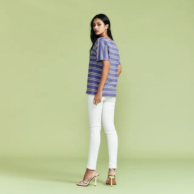 【ICHE 衣哲】Cop.Copine 法式休閒．條紋印花造型T恤上衣