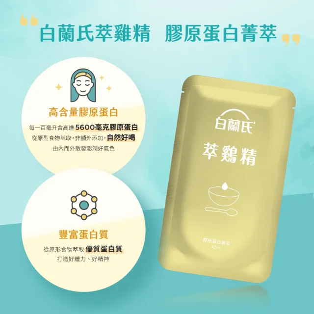 【白蘭氏】萃雞精-膠原蛋白菁萃42ml*30入*1盒(No.1最好喝滴雞精  膠原蛋白增量 母親節禮盒送禮首選)