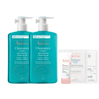 【Avene 雅漾官方直營】控油舒緩潔膚凝膠400ml 2入組(洗面乳/沐浴乳)