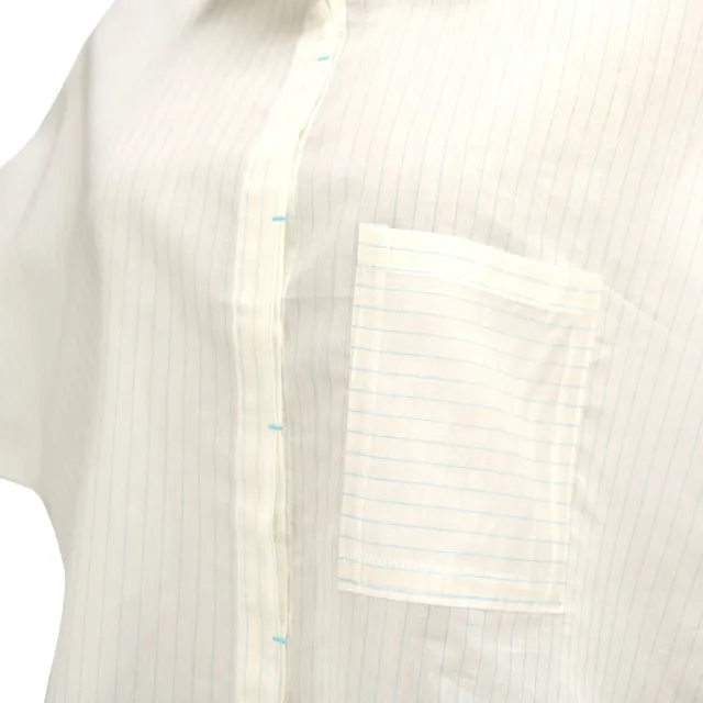 【ICHE 衣哲】Cop.Copine 法式簡約．百搭抽繩短袖短版造型襯衫上衣