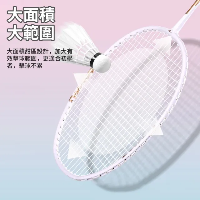 【QLZHS】成人比賽訓練羽球拍套組 羽毛球拍 穿線鋁合金羽球拍 訓練球拍 進攻型球拍(贈3球+球拍套)
