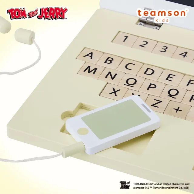 【Teamson】Tom and Jerry 木製磁吸筆記型電腦豪華辦公組(專屬孩童的筆記電腦)