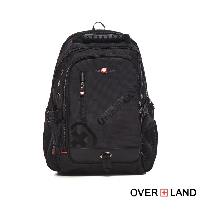 【OverLand】美式十字軍 - LOGO浮印機能筆電大容量後背包(30691)