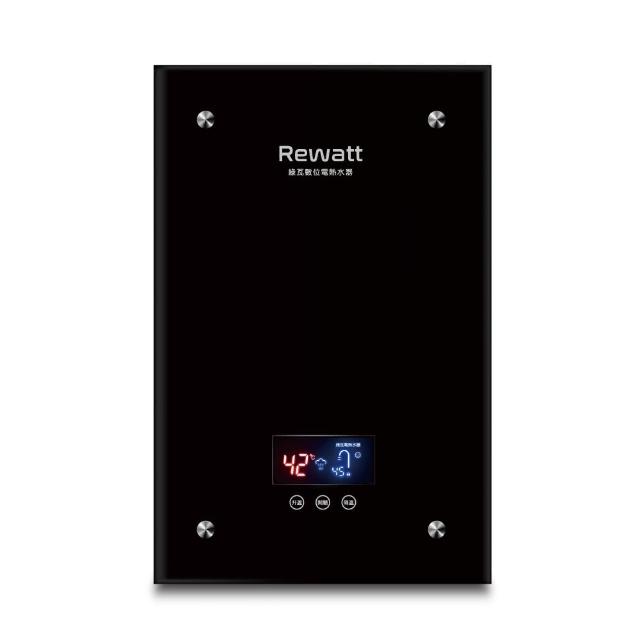 Rewatt綠瓦 QR-209 電熱水器，臺灣原裝生產，採用電能式排氣與數位恆溫控制，提供穩定熱水供應。電熱管加熱方式，熱效率高達112%，熱水放出量1.6L~6L，冷熱水管口徑PE-1/2" x 14PI (四分)，尺寸寬325*高500*深80mm，220V電壓使用，BSMI許可字號R54538，享1年保固。適閤家庭高效節能熱水需求。