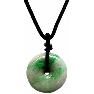 【小樂珠寶】冰絲陽綠大平安扣 天然A貨翡翠墜鍊玉墜子項鍊AA01(招財招平安好運改運身體健康)