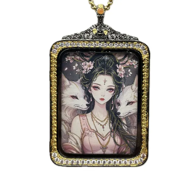 【藏古祥館】狐仙唐卡A0129(狐仙 唐卡 平安 吉祥 桃花)