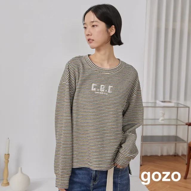 【gozo】gozo book club配色條紋大學T(兩色)