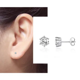 【Luster】38女王!現貨!10分 D/VS 培育鑽 純銀 鑽石耳環(培育鑽石X2總重0.20克拉)