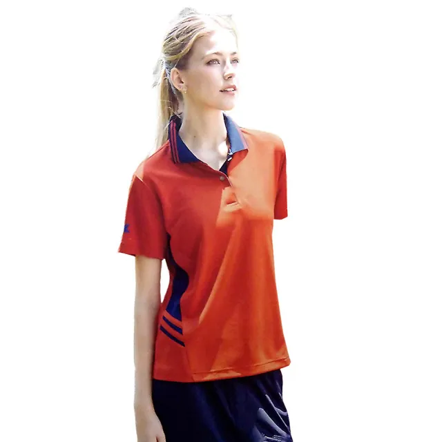 【KAWASAKI】女版吸濕排汗短POLO衫(紅#KW2267A1)