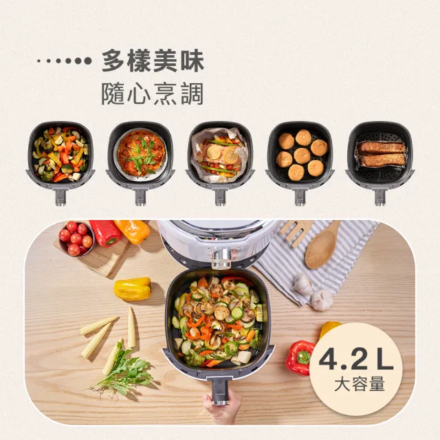 【Kolin 歌林】4.2L健康油切旋風氣炸鍋KNJP-MN421C(大容量/電烤箱/烘烤爐)