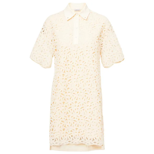 【MONCLER】女款 蕾絲迷你連身裙-米白色(1號USA-S、3號USA-L)
