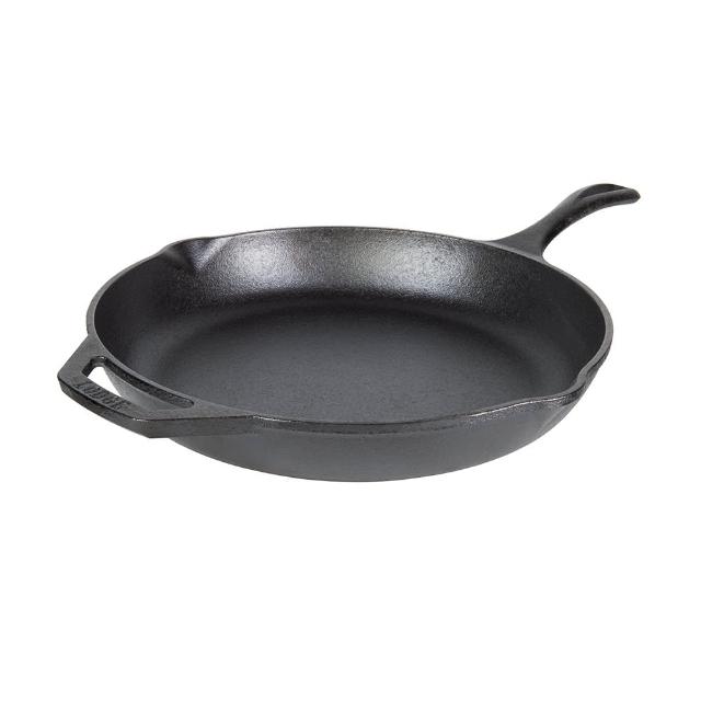 【LODGE】主廚系列 美國製單柄鑄鐵煎鍋-32cm (鑄鐵平底鍋/平煎鍋/單柄鍋/LC12SK)