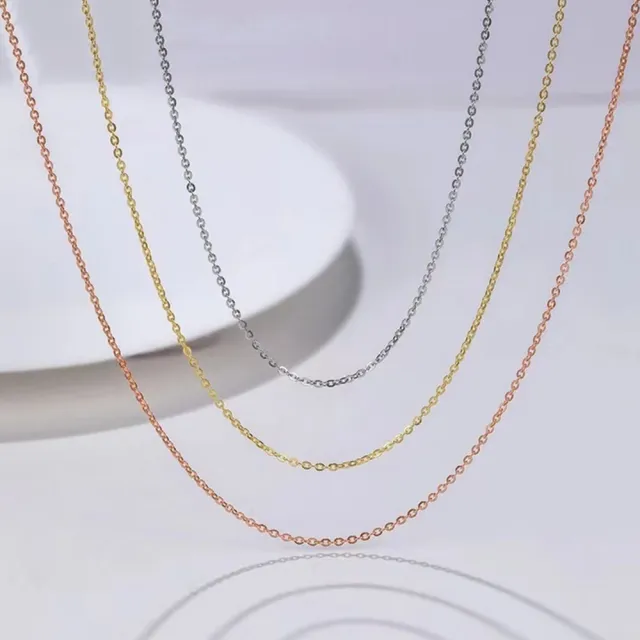 【鉅曜】情人節禮物 18K金鍊 經典品牌閃O鍊-三色任選 (直徑1mm 黃金75% 黃金項鍊)