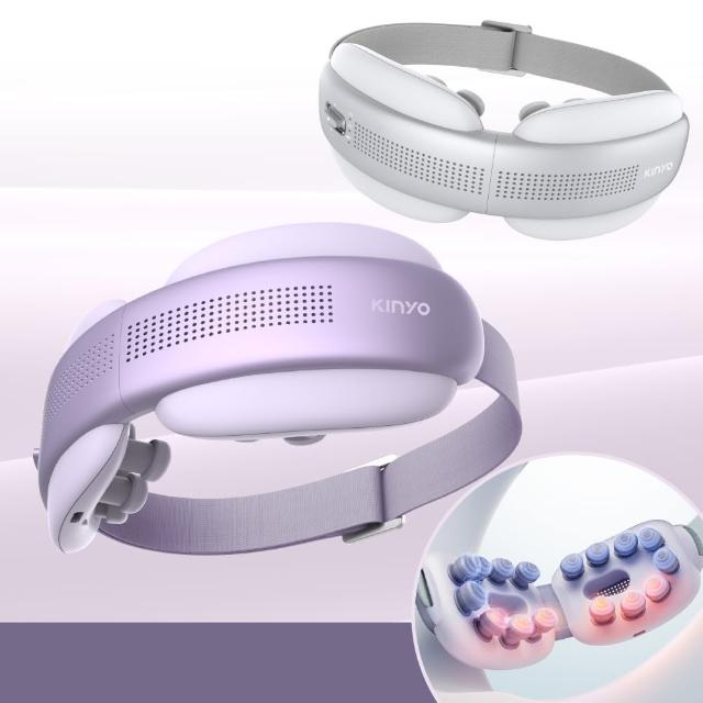  KINYO IAM-2604 眼部按摩機，專為舒緩眼部疲勞設計，採用震動式按摩結合溫熱功能，幫助促進眼周血液迴圈。支援音樂播放，輕鬆放鬆身心。尺寸僅W195xD83xH78 mm，重量0.24kg，便攜充電式設計，DC 5V 1A電源，最大功率3.5W。顏色選擇紫色或白色，中國製造，保固1年。完美適合長時間使用3C產品的您，立即體驗專業眼部護理！ 