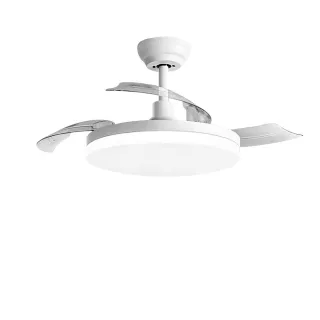 【聚美照明】吊扇燈 led變頻風扇燈 三色無極調光附遙控(3-5坪正反變轉 36寸 4200lm智能高亮護眼款)