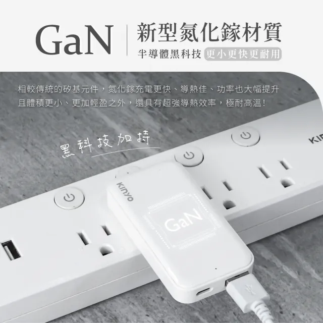 【KINYO】超薄名片型雙孔PD充電器35W(PD3.0+QC PDCB-235)