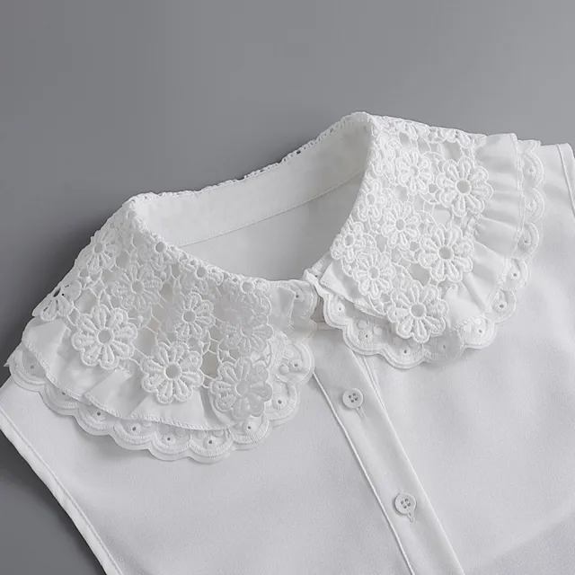 【米蘭精品】雙11優惠 假領子襯衫領片(雙層翻領蕾絲花邊女裝配件t1ko47)
