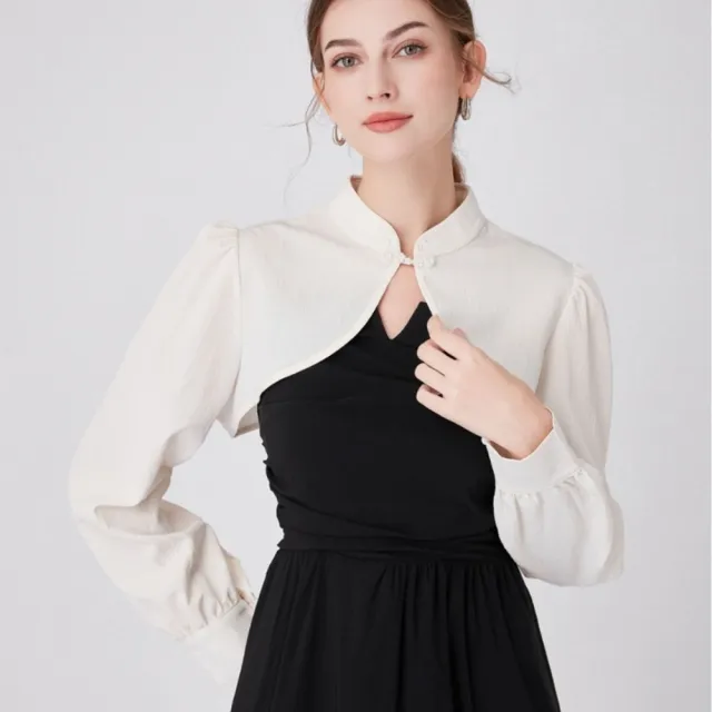 【米蘭精品】雙11優惠 披肩防曬袖套(珍珠盤扣立領氣質女裝配件米t1kq64)