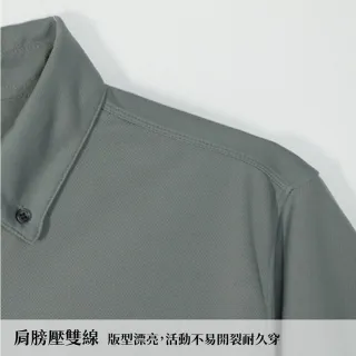 【GFoneone】吸濕排汗短袖紳士領扣口袋POLO衫-深藍(男商務休閒POLO衫)