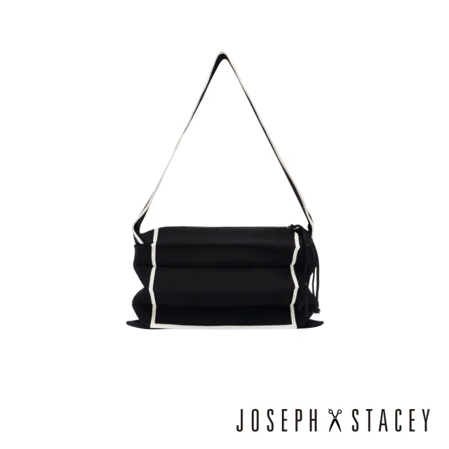 【JOSEPH AND STACEY】官方直營針織框線短肩背百褶包(黑/JS百褶包/uniarts)