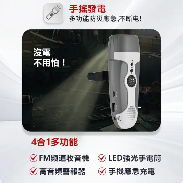 【緊急避難防災包+醫療急救包】不斷電手電筒+警報收音機+求生濾水器 最完善地震防災包(關鍵時刻能救你的命)
