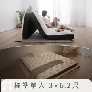 【LOVEFU大島樂眠】無光厚墊-標準單人3尺(單人床墊/折疊床墊/三折床墊/輕巧收納/學生 宿舍床墊首選)