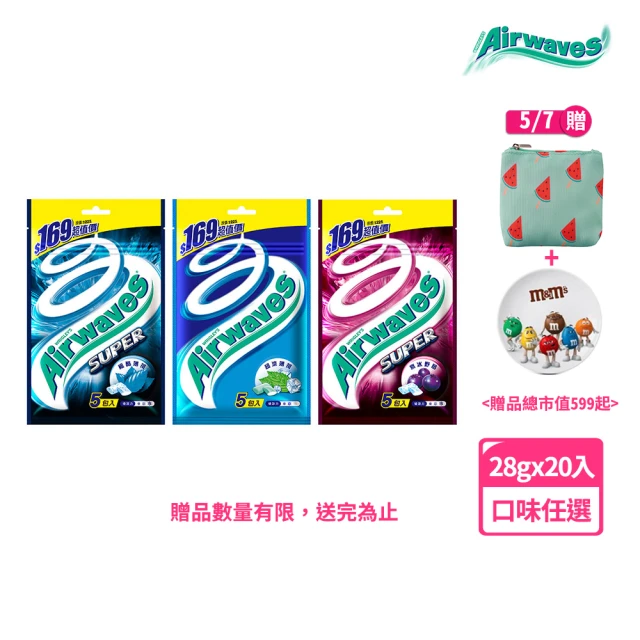 【Airwaves】超涼無糖口香糖 超涼薄荷 28g*20入(提神/口氣清新)