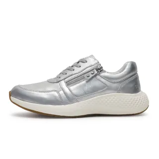 【TRAVEL FOX 旅狐】女鞋 Greace 真皮微厚底拼接側拉鍊休閒鞋(925404-165 銀)