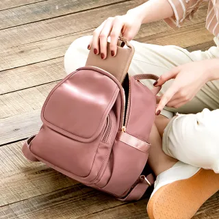 【CHENSON】交換禮物 日常7口袋 厚底迷你後背包 女後背包 小包 尼龍(CG15192)