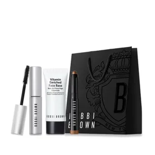 【Bobbi Brown 芭比波朗】持妝魅力電眼組(維他命乳霜15ml+眼影筆精巧版+煙燻睫毛膏6ml/交換禮物)