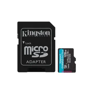 【Kingston 金士頓】Canvas Go!Plus microSD 128GB/200MB/s 記憶卡(SDCG4/128GB)