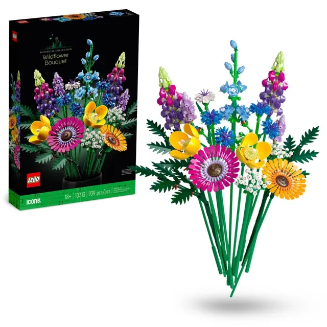 【LEGO 樂高】Botanicals 10313 野花花束 & 10342 優雅粉紅花束 2入組(居家擺飾 禮物 花藝 手工藝 母親節禮