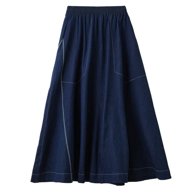 【巴黎精品】高腰牛仔裙半身長裙洋裝丹寧連身裙大尺碼A字裙休閒大碼女裝(寬鬆女裙子2色n1jc52)