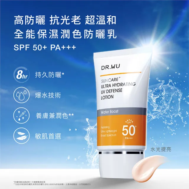 【DR.WU 達爾膚】爆水款 全能保濕潤色防曬乳35ML(包裝升級)