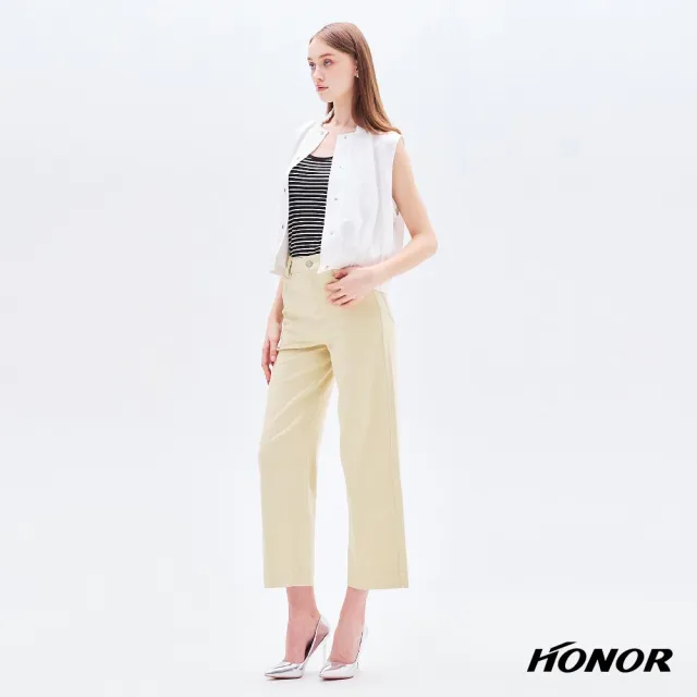 【HONOR 山形屋】出清品 荷葉立領鬆緊下擺無袖外套-白(限定出清)