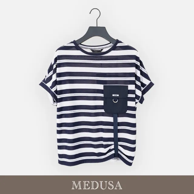 【MEDUSA 曼度莎】現貨-率性D環純棉透氣涼感T恤（M-XL）｜涼感T恤 女短袖上衣 休閒上衣(601-31001)