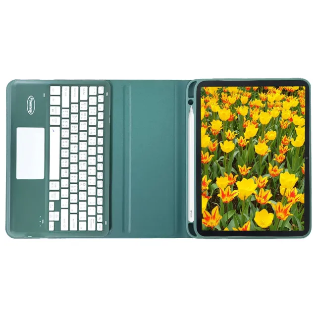 Powerway For 2025 iPad Air 13吋 -M3/2024 -M2平板專用樂控型藍牙鍵盤-皮套(送同色無線滑鼠)